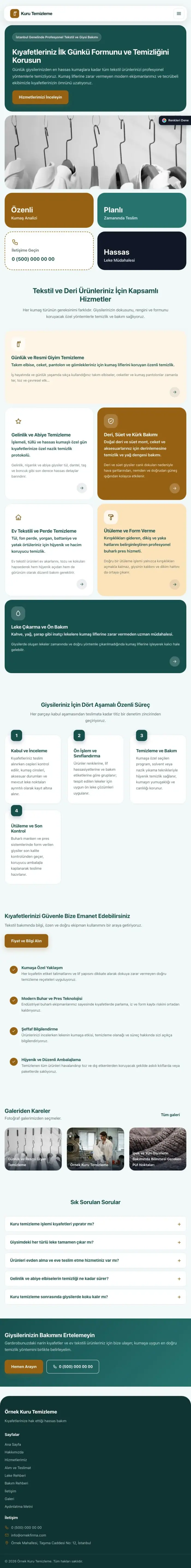 Mozaik Petrol Turuncu – Kuru Temizleme Web Sitesi tablet görünümü