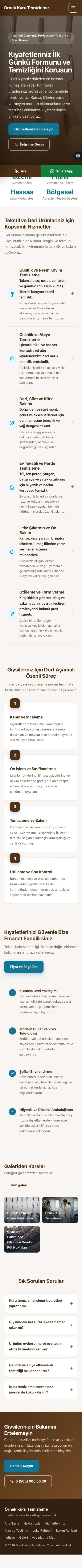 Sol Menü Kahve Turkuaz – Kuru Temizleme Web Sitesi mobil görünümü