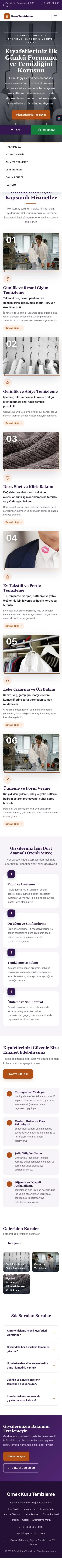 Zigzag Mor Turuncu – Kuru Temizleme Web Sitesi mobil görünümü