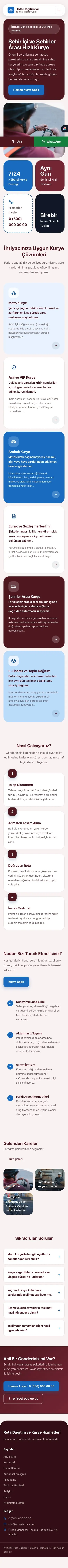 Mozaik Bordo Mavi – Kurye Web Sitesi mobil görünümü
