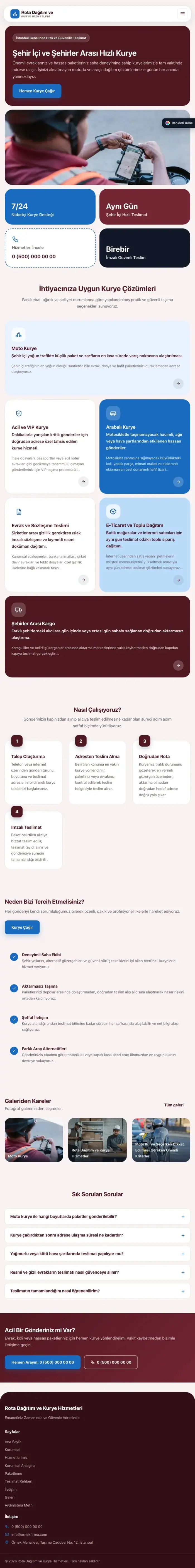 Mozaik Bordo Mavi – Kurye Web Sitesi tablet görünümü