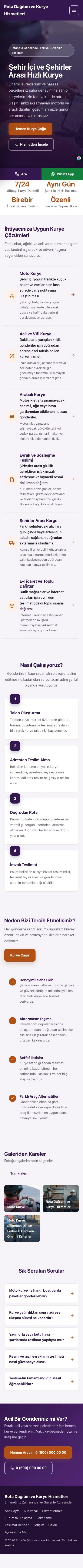 Sol Menü Mor Turuncu – Kurye Web Sitesi mobil görünümü