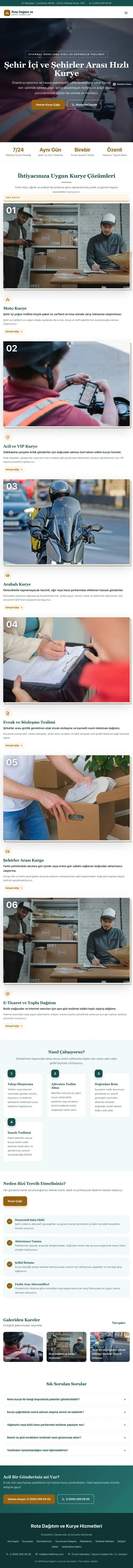 Zigzag Petrol Turuncu – Kurye Web Sitesi tablet görünümü