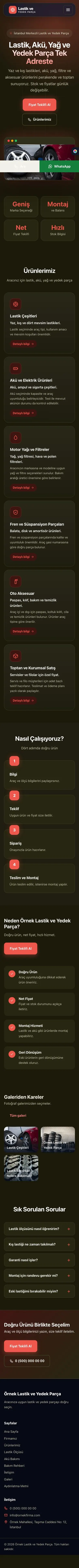 Koyu Modern Zeytin Kırmızı – Lastik ve Yedek Parça Web Sitesi mobil görünümü