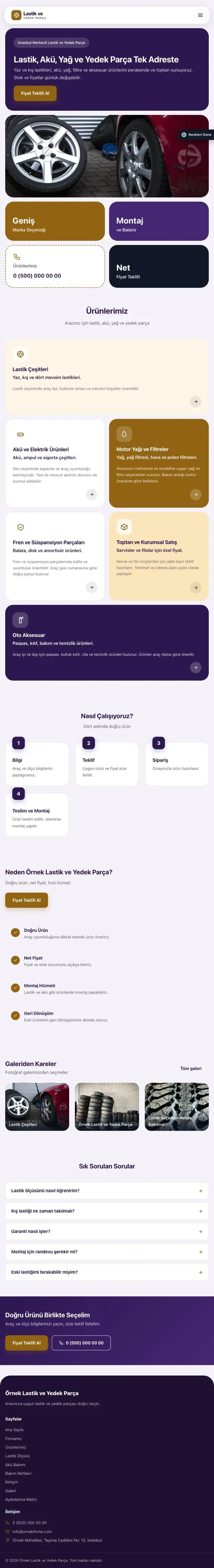 Mozaik Mor Turuncu – Lastik ve Yedek Parça Web Sitesi tablet görünümü