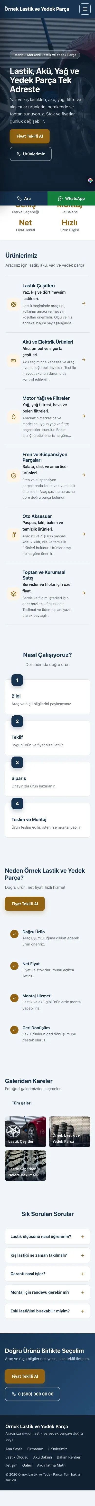 Sol Menü Mavi Turuncu – Lastik ve Yedek Parça Web Sitesi mobil görünümü