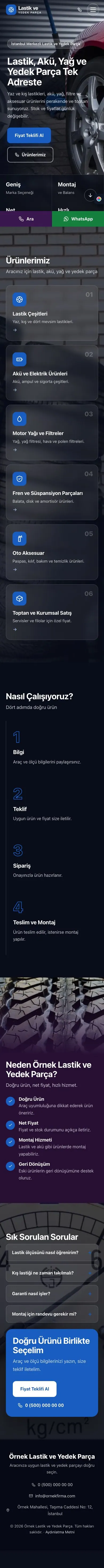 Tam Ekran Mor Mavi – Lastik ve Yedek Parça Web Sitesi mobil görünümü