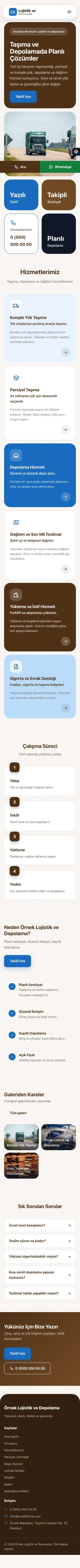 Mozaik Kahve Mavi – Lojistik ve Depo Web Sitesi mobil görünümü