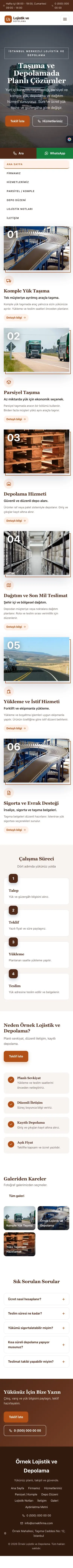 Zigzag Kahve Turuncu – Lojistik ve Depo Web Sitesi mobil görünümü