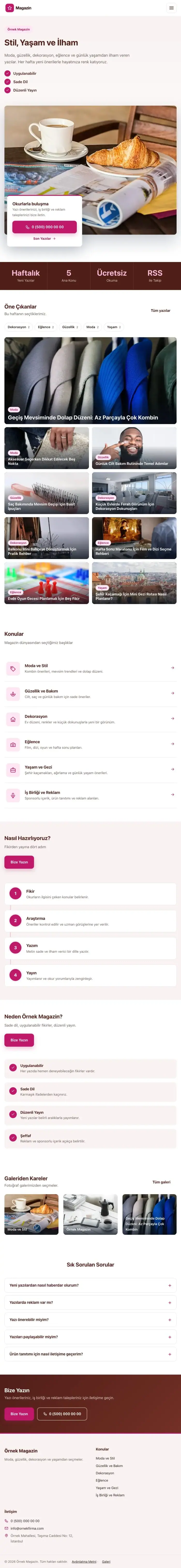 Bölünmüş Bordo Pembe – Magazin Sitesi Web Sitesi tablet görünümü