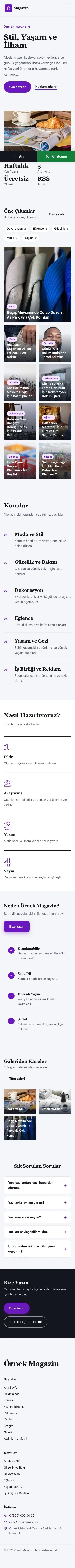Dergi Editoryal Lacivert Mor – Magazin Sitesi Web Sitesi mobil görünümü