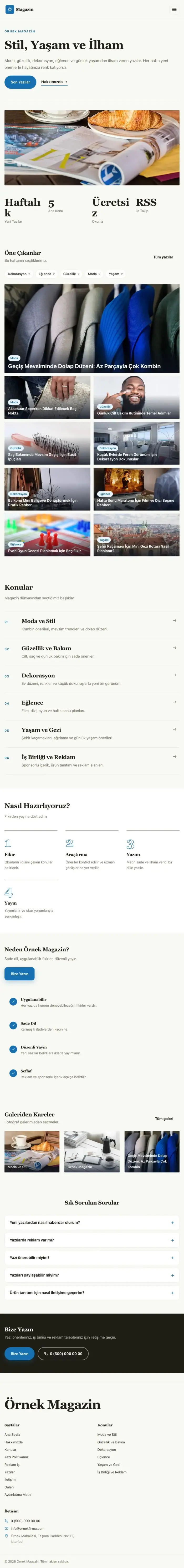 Dergi Editoryal Zeytin Mavi – Magazin Sitesi Web Sitesi tablet görünümü