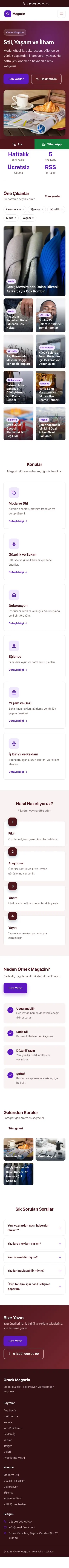 Klasik Bordo Mor – Magazin Sitesi Web Sitesi mobil görünümü