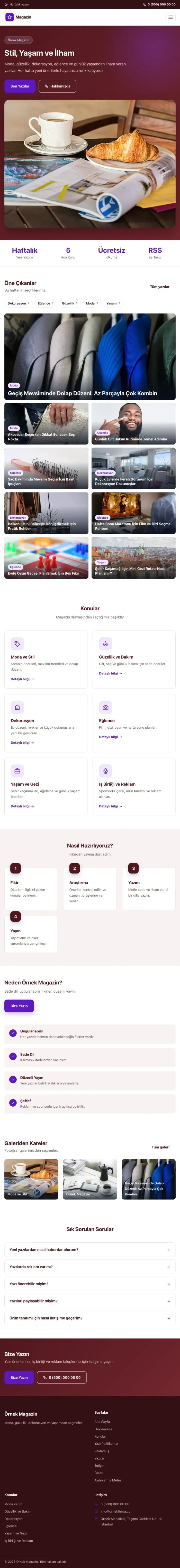 Klasik Bordo Mor – Magazin Sitesi Web Sitesi tablet görünümü