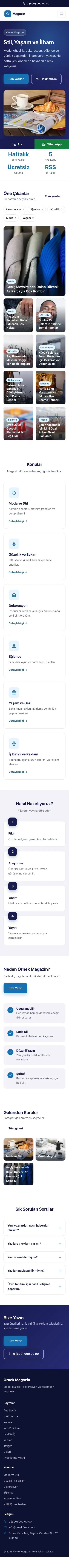 Klasik Lacivert Mavi – Magazin Sitesi Web Sitesi mobil görünümü
