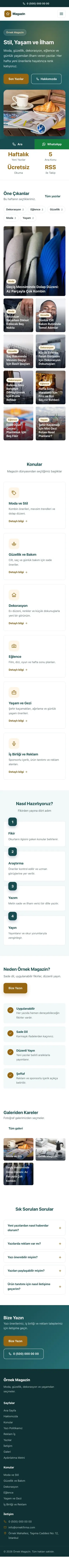 Klasik Petrol Turuncu – Magazin Sitesi Web Sitesi mobil görünümü