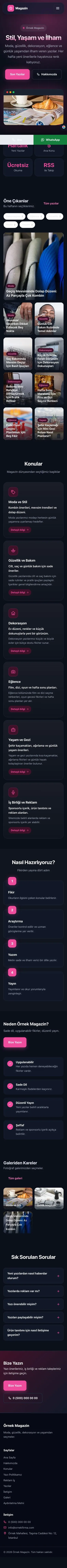 Koyu Modern Mavi Pembe – Magazin Sitesi Web Sitesi mobil görünümü