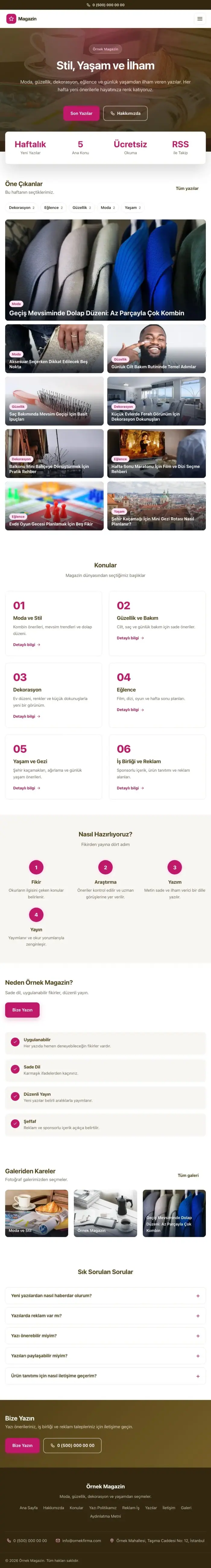 Merkez Kahve Pembe – Magazin Sitesi Web Sitesi tablet görünümü