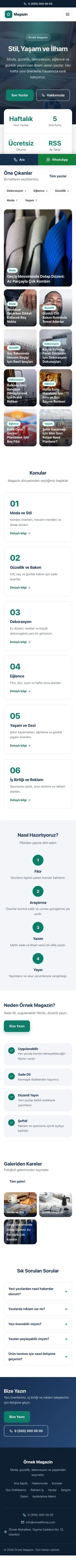 Merkez Mavi Turkuaz – Magazin Sitesi Web Sitesi mobil görünümü