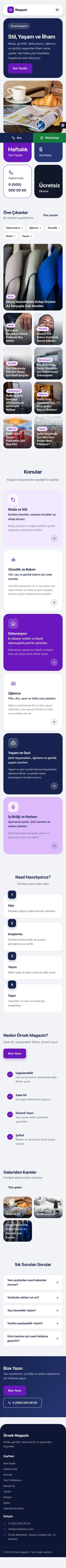 Mozaik Lacivert Mor – Magazin Sitesi Web Sitesi mobil görünümü