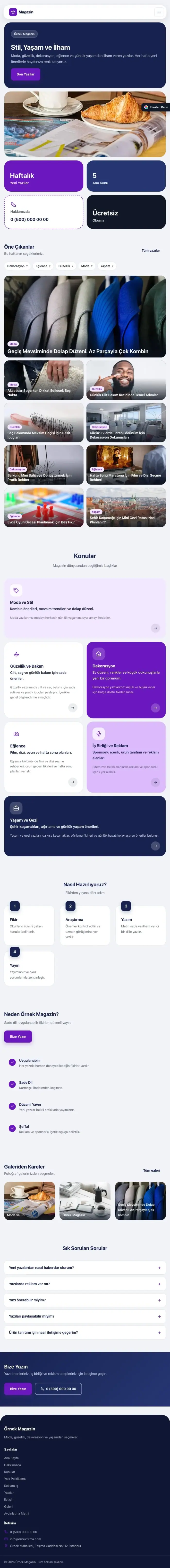 Mozaik Lacivert Mor – Magazin Sitesi Web Sitesi tablet görünümü