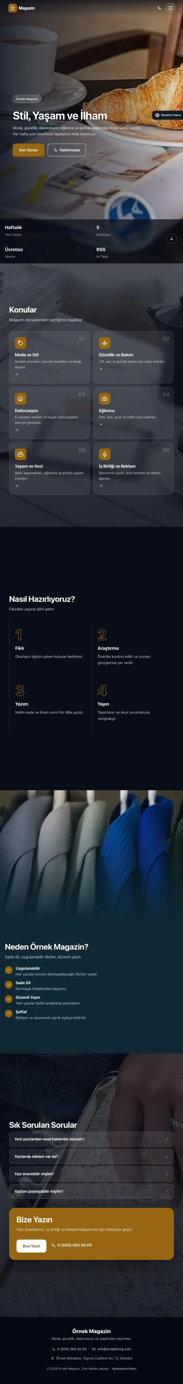 Tam Ekran Mavi Turuncu – Magazin Sitesi Web Sitesi tablet görünümü