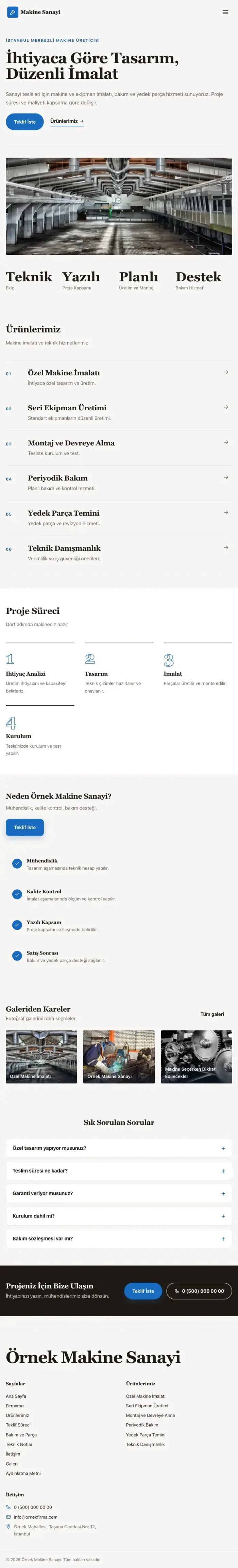 Editoryal Kahve Mavi – Makine Web Sitesi tablet görünümü