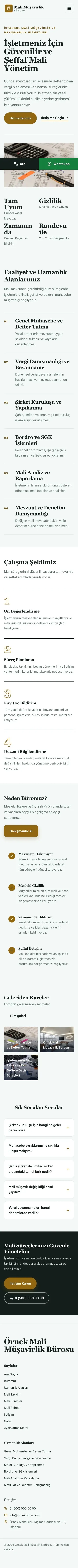 Editoryal Petrol Amber – Mali Müşavir Web Sitesi mobil görünümü