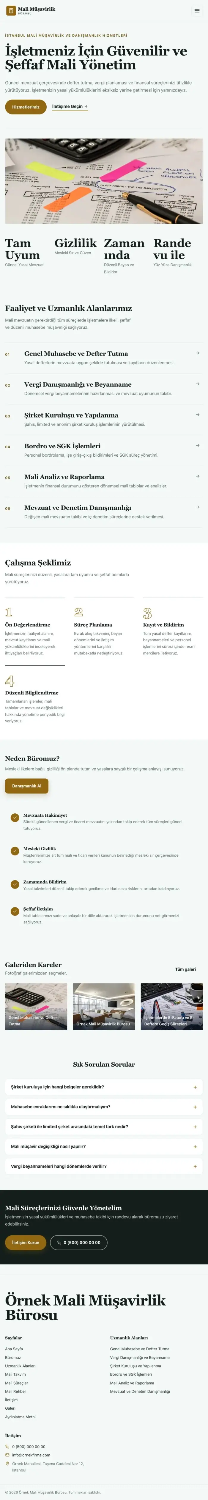 Editoryal Petrol Amber – Mali Müşavir Web Sitesi tablet görünümü