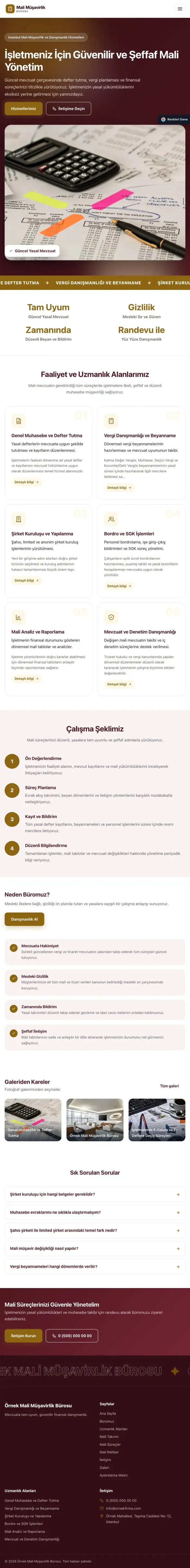 Hareketli Bordo Amber – Mali Müşavir Web Sitesi tablet görünümü