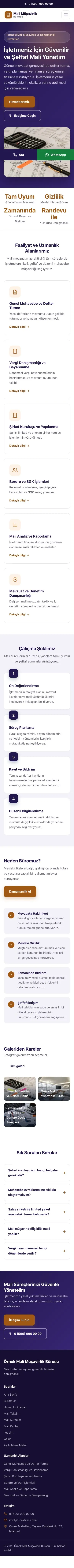 Klasik Lacivert Turuncu – Mali Müşavir Web Sitesi mobil görünümü