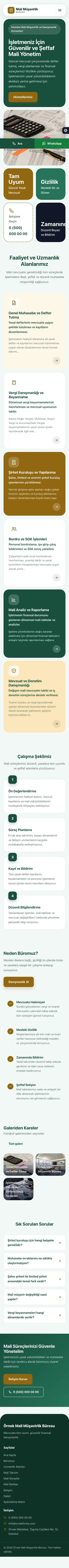 Mozaik Petrol Amber – Mali Müşavir Web Sitesi mobil görünümü
