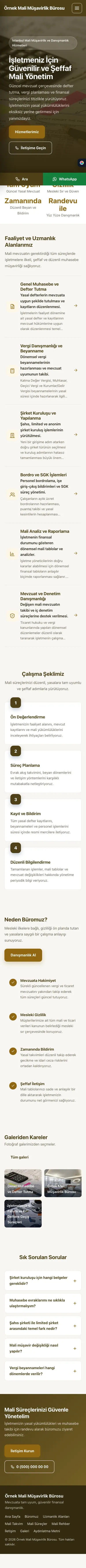 Sol Menü Kahve Amber – Mali Müşavir Web Sitesi mobil görünümü