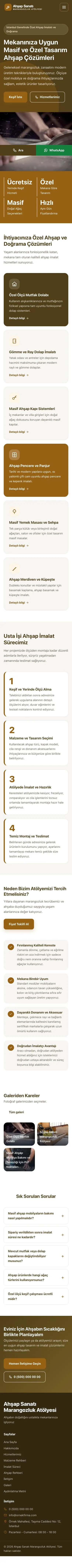 Blok Kahve Turuncu – Marangoz ve Doğrama Web Sitesi mobil görünümü