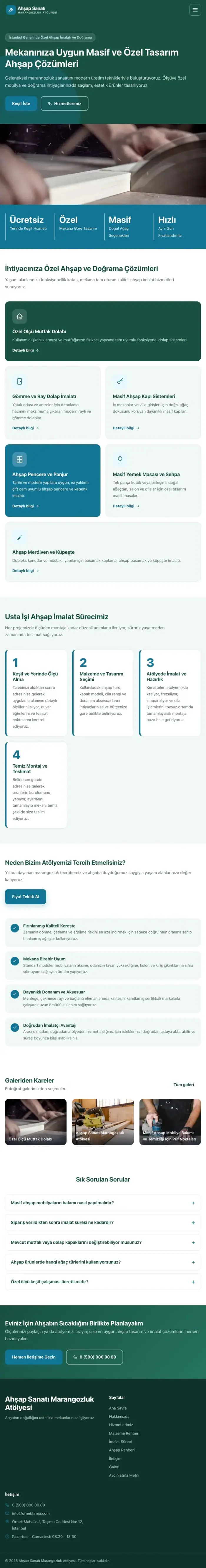 Blok Petrol Turkuaz – Marangoz ve Doğrama Web Sitesi tablet görünümü