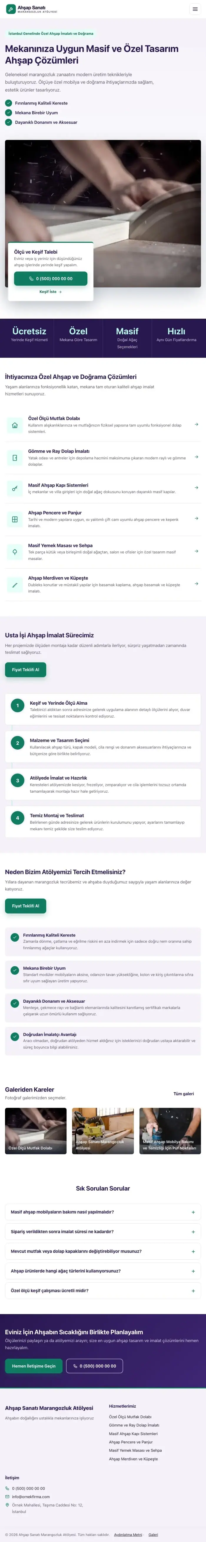 Bölünmüş Mor Turkuaz – Marangoz ve Doğrama Web Sitesi tablet görünümü