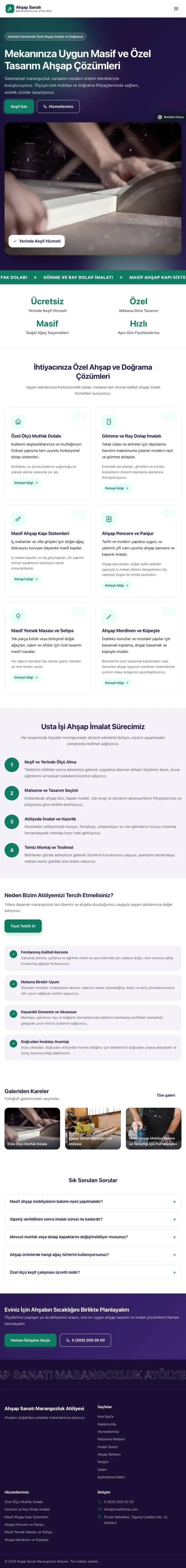 Hareketli Mor Turkuaz – Marangoz ve Doğrama Web Sitesi tablet görünümü