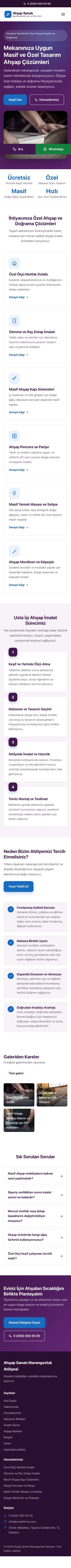 Klasik Mor Mavi – Marangoz ve Doğrama Web Sitesi mobil görünümü