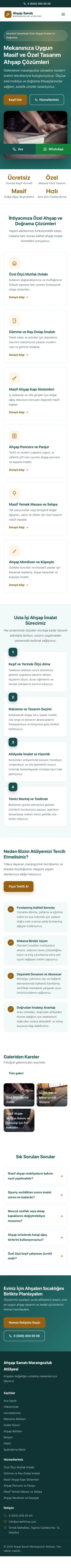 Klasik Petrol Turuncu – Marangoz ve Doğrama Web Sitesi mobil görünümü