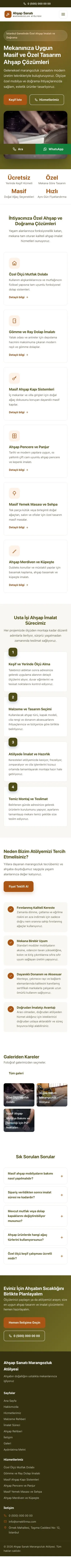 Klasik Zeytin Turuncu – Marangoz ve Doğrama Web Sitesi mobil görünümü