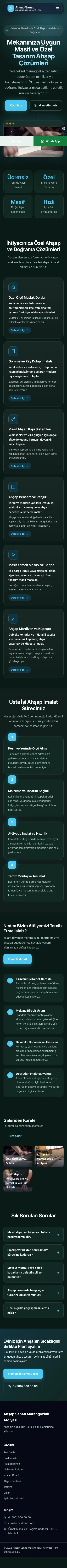 Koyu Modern Petrol Turkuaz – Marangoz ve Doğrama Web Sitesi mobil görünümü