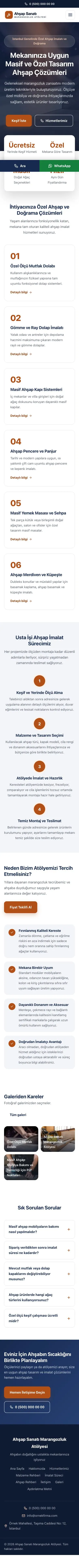 Merkez Mavi Turuncu – Marangoz ve Doğrama Web Sitesi mobil görünümü
