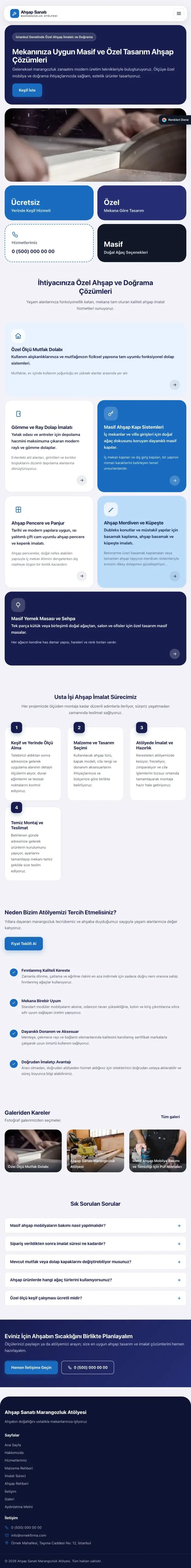 Mozaik Lacivert Mavi – Marangoz ve Doğrama Web Sitesi tablet görünümü