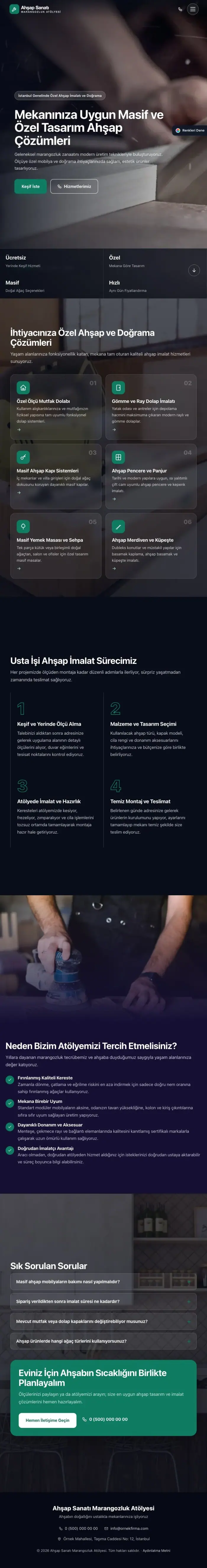Tam Ekran Lacivert Turkuaz – Marangoz ve Doğrama Web Sitesi tablet görünümü