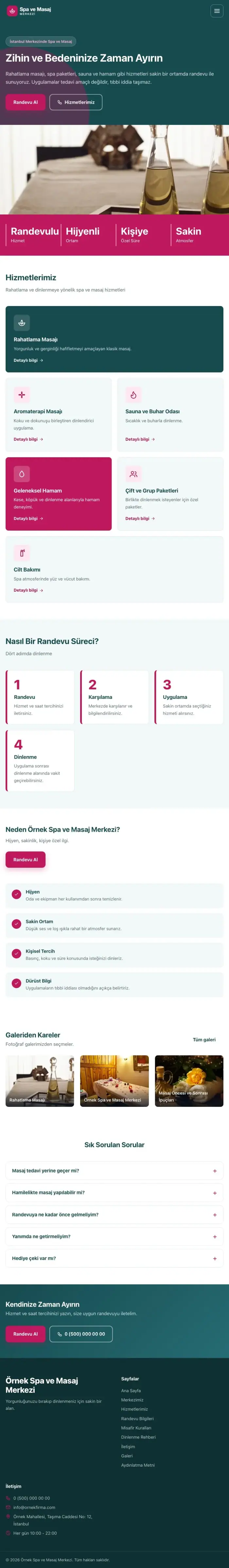 Blok Petrol Pembe – Masaj ve Spa Web Sitesi tablet görünümü