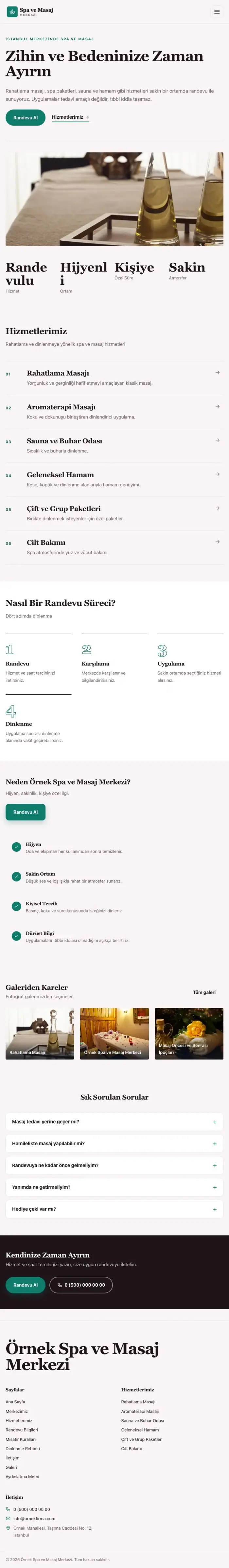 Editoryal Bordo Turkuaz – Masaj ve Spa Web Sitesi tablet görünümü