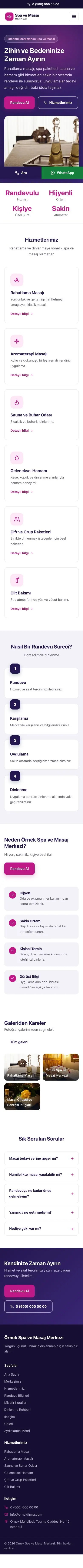 Klasik Lacivert Pembe – Masaj ve Spa Web Sitesi mobil görünümü