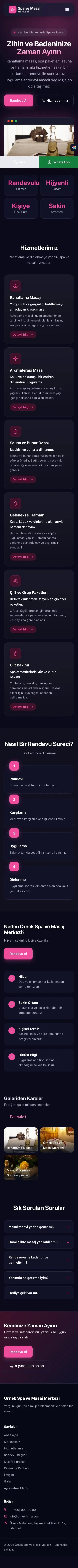 Koyu Modern Lacivert Pembe – Masaj ve Spa Web Sitesi mobil görünümü