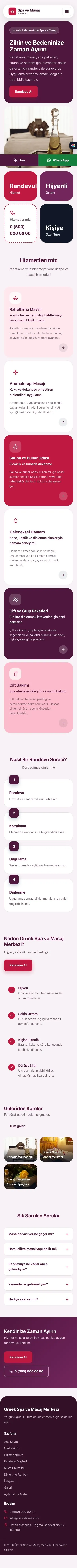 Mozaik Erik Kırmızı – Masaj ve Spa Web Sitesi mobil görünümü