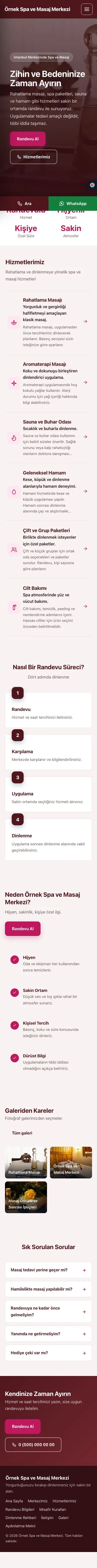 Sol Menü Bordo Pembe – Masaj ve Spa Web Sitesi mobil görünümü